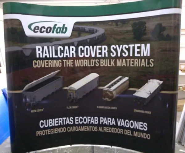 Ecofab Maintenance Ltd. Pop up display 3 x3 curved digitally printed vinyl