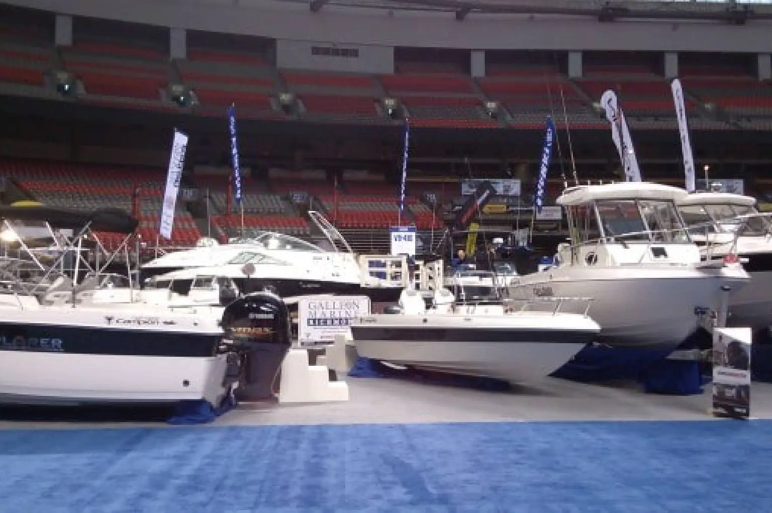 Carpet installation 8000 square feet for GA Checkpoint exhibit at Vancouver International Boat Show 2016